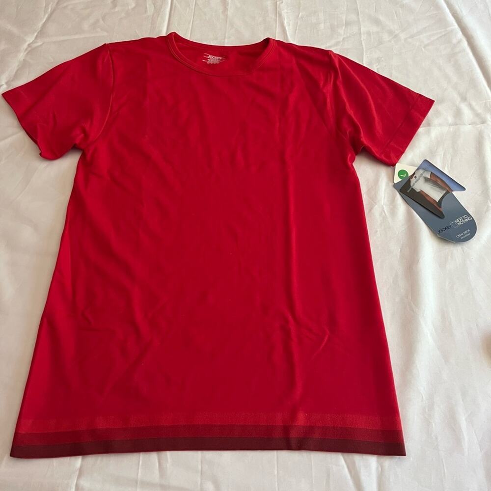 Jockey Next to Nothing Performance Fit Short Sleeve T Shirt Red Size Large NWT